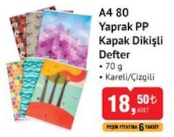 Studi A4 80 Yaprak PP Kapak Dikişli Defter image