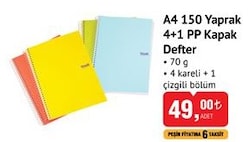 Studi A4 150 Yaprak 4+1 PP Kapak Defter image