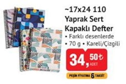 Studi 17x24 110 Yaprak Sert Kapaklı Defter image