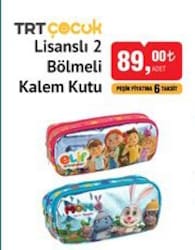 TRT Çocuk Lisanslı 2 Bölmeli Kalem Kutu image
