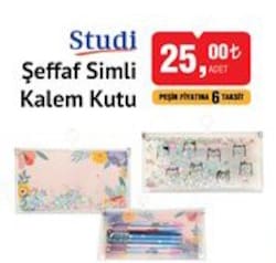 Studi Şeffaf Simli Kalem Kutu image