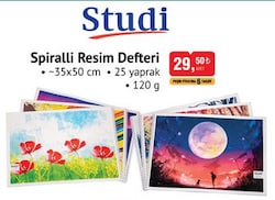 Studi Spiralli Resim Defteri 35x50 cm 25 yaprak image