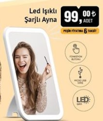 Polosmart Led Işıklı Şarjlı Ayna image