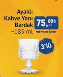 Glass in Love Ayaklı Kahve Yanı Bardak 185 ml 3'lü image