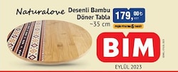 Naturalove Desenli Bambu Döner Tabla 35 cm  image