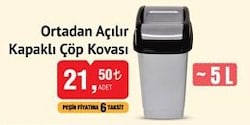 Ortadan Açılır Kapaklı Çöp Kovası 5 L image