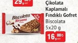 Biscolata Çikolata Kaplamalı Fındıklı Gofret 5x20 g image