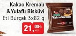 Eti Burçak Kakao Kremalı&Yulaflı Bisküvi 3x82 g image