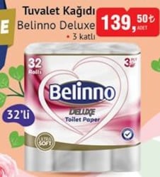 Belinno Deluxe 3 Katlı Tuvalet Kağıdı 32'li image