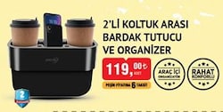 Space 24 2'li Koltuk Arası Bardak Tutucu ve Organizer image