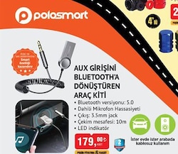 Polosmart Aux Girişini Bluetooth’a Dönüştüren Araç Kiti image