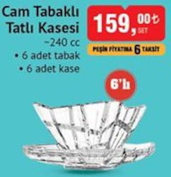 Glass In Love Cam Tabaklı Tatlı Kasesi 240 cc 6'lı image