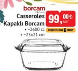 Paşabahçe Borcam Casseroles Kapaklı Borcam 2600 cc 25x21 cm image