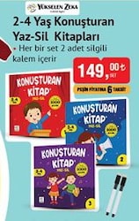 Yükselen Zeka 2-4 Yaş Konuşturan Yaz-Sil Kitapları / Adet image