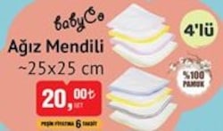BabyCo Ağız Mendili 25x25 cm 4'lü image