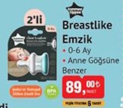 Tommee Tippee Breastlike Emzik 0-6 Ay 2'li image