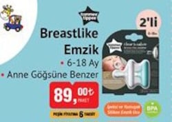 Tommee Tippee Breastlike Emzik 6-18 Ay 2'li image