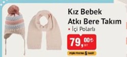 Kız Bebek Atkı Bere Takım image