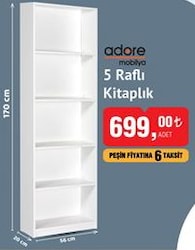Adore Mobilya 5 Raflı Kitaplık image