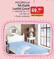 Molinella Tek Kişilik Lastikli Çarşaf image
