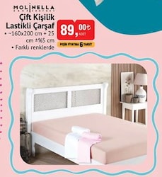 Molinella Çift Kişilik Lastikli Çarşaf image