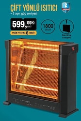 Kumtel Çift Yönlü Isıtıcı 1800 Watt image
