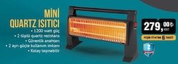 Kumtel Mini Quartz Isıtıcı 1200 Watt image