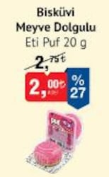 Eti Puf Meyve Dolgulu Bisküvi 20 g image