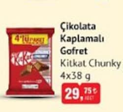Kitkat Chunky Çikolata Kaplamalı Gofret 4x38 g image