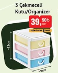 3 Çekmeceli Kutu/Organizer 12x9 cm image