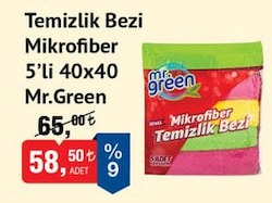 Mr. Green Mikrofiber Temizlik Bezi 5'li 40x40 image
