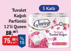 Queen Parfümlü Tuvalet Kağıdı 12'li image