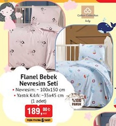 Cotton Collection Baby Flanel Bebek Nevresim Seti 100x150 cm image