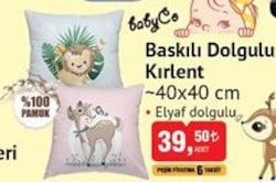 BabyCo Baskılı Dolgulu Kırlent 40x40 cm image