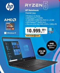 HP 7N4W2AA Ryzen 5 5500U 8 GB DDR4 256 GB SSD Radeon 15.6 inç Windows 11 Noteboo image