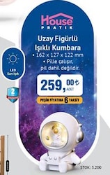 House Pratik Uzay Figürlü Işıklı Kumbara image