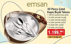 Emsan 30 Parça Çatal Kaşık Bıçak Takımı image