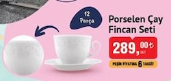 Kütahya Porselen Çay Fincan Seti 12 Parça image
