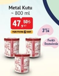 Metal Kutu 800 ml 3'lü image