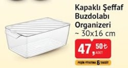 Kapaklı Şeffaf Buzdolabı Organizeri 30x16 cm image