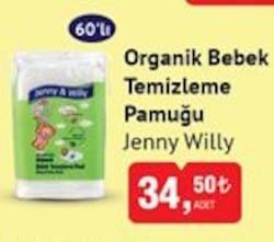 Jenny Willy Organik Bebek Temizleme Pamuğu 60'lı image