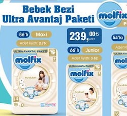 Molfix Pure & Soft Bebek Bezi Ultra Avantaj Paketi Maxi 86'lı image