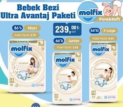 Molfix Pure & Soft Bebek Bezi Ultra Avantaj Paketi X Large 54'lü image