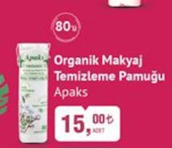 Apaks Organik Makyaj Temizleme Pamuğu 80'li image