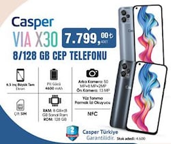Casper VIA X30 8/128 GB Cep Telefonu image