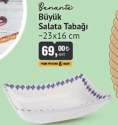 Benante Büyük Salata Tabağı 23x16 cm image
