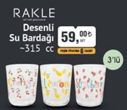 Rakle Desenli Su Bardağı 315 cc 3'lü image