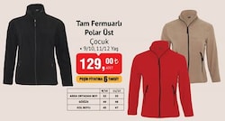 Tam Fermuarlı Polar Üst Çocuk image