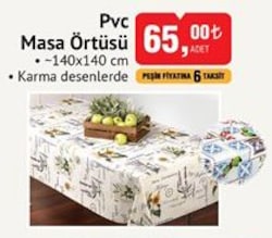 Pvc Masa Örtüsü 140x140 cm image
