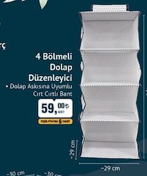 4 Bölmeli Dolap Düzenleyici 29x29 cm image